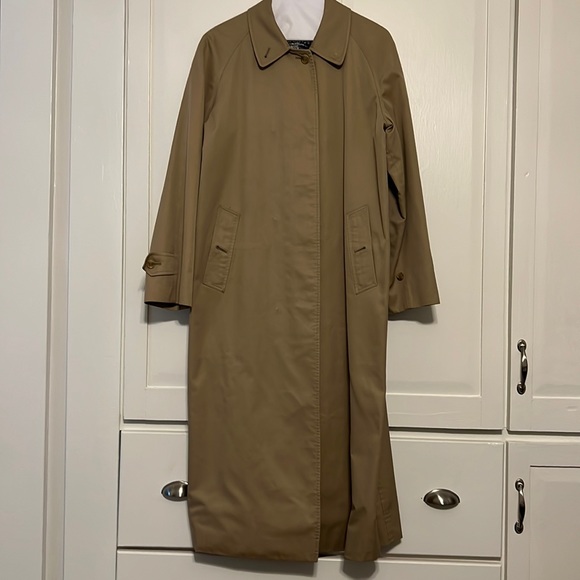 Burberry Vintage Trench Coat Tan Long Sz 10